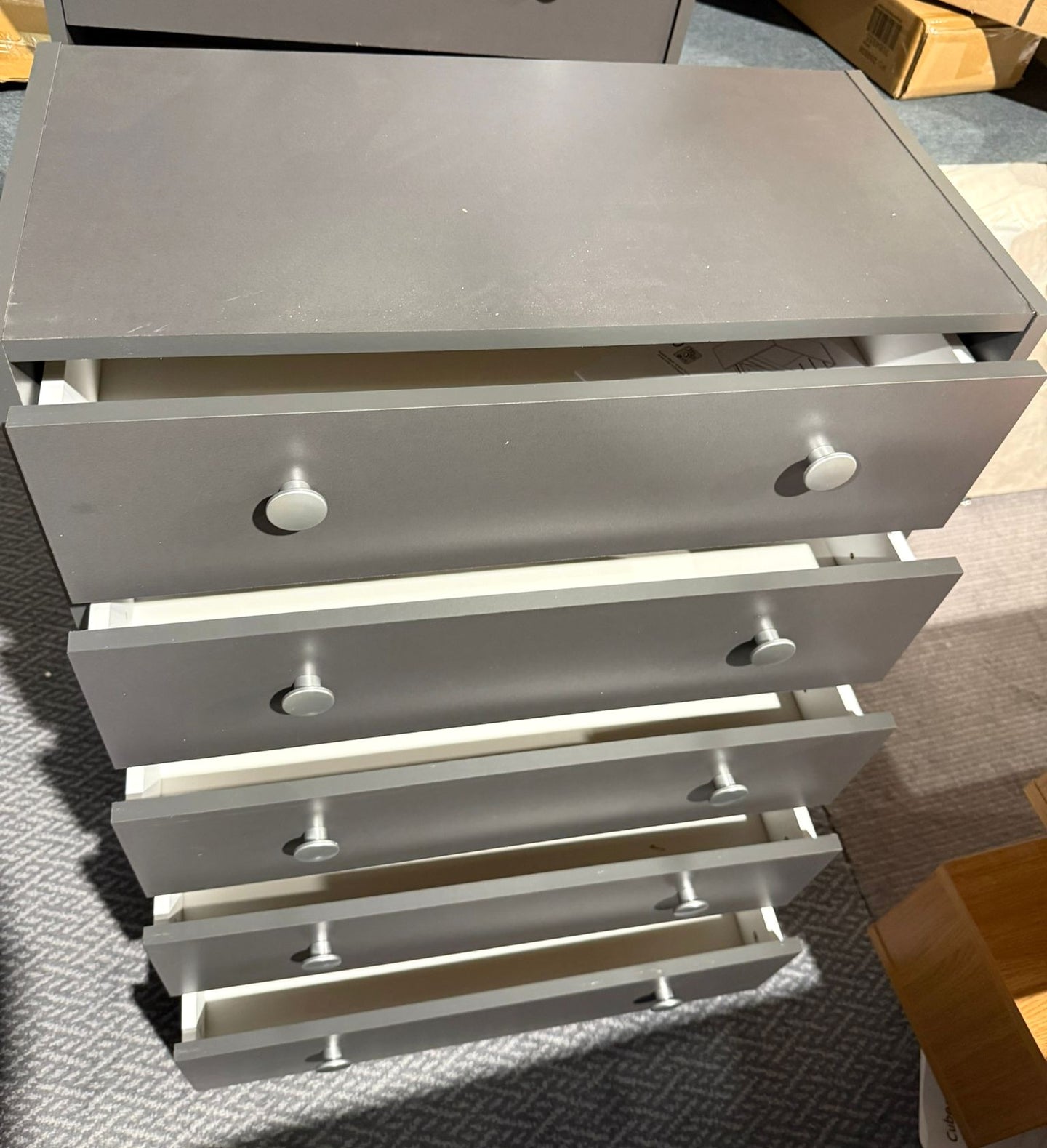 Assembled Seville 5 Drawer Chest - Anthracite